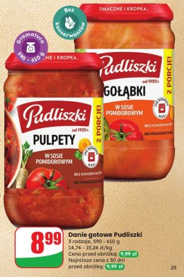 Danie gotowe, różne rodzaje promocja w Dino