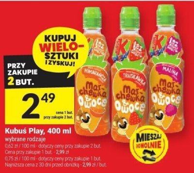 Napój Kubuś Play, 400 ml promocja w Twój Market