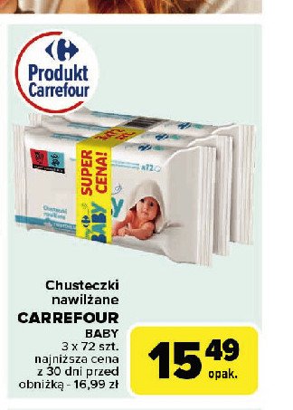 Chusteczki nawilżane z lanliną i alantoniną Carrefour baby promocja