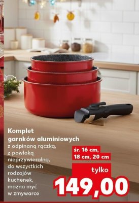 Komplet garnków aluminiowych z odpinaną rączką promocja w Kaufland