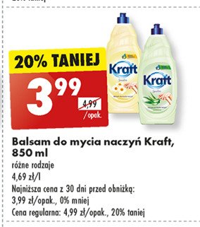 Balsam do mycia naczyń aloes Kraft promocja w Biedronka