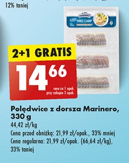 Polędwice z dorsza Marinero promocja w Biedronka