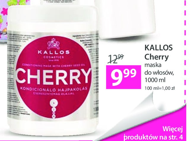 Maska do włosów Kallos cherry promocja
