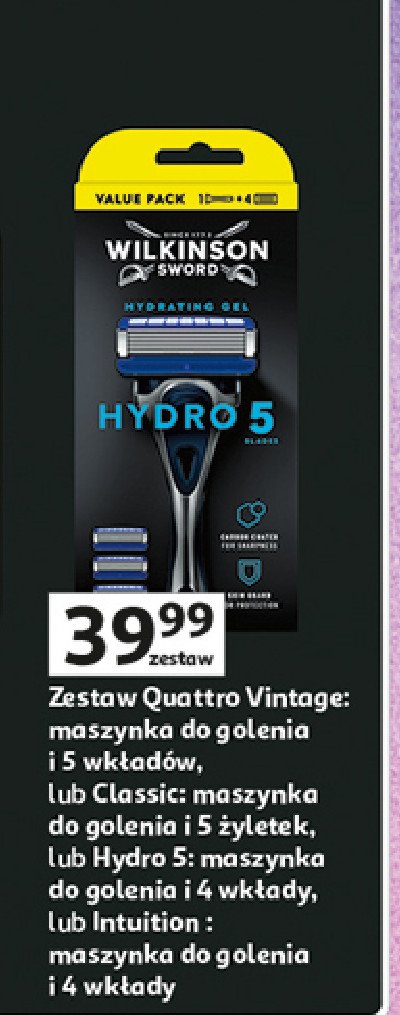 Maszynka do golenia +  4 wkłady Wilkinson hydro 5 promocja w Auchan