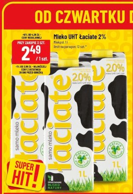 Mleko UHT Łaciate 2% promocja w POLOmarket
