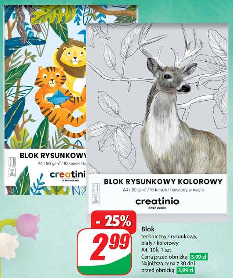 Blok rysunkowy a4 Creatinio promocja w Dino