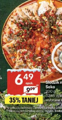 Śledź marynowany Seko promocja w Delikatesy Centrum