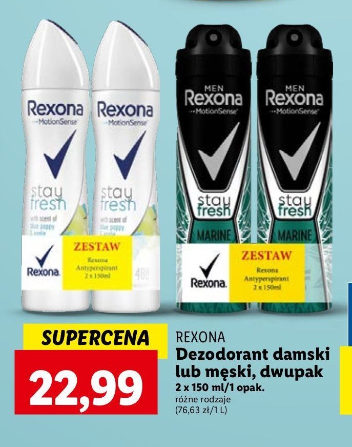 Dezodorant stay fresh marine Rexona men motionsense promocja