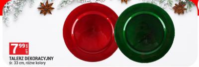 Talerz dekoracyjny śr. 33 cm, różne kolory promocja w Merkury Market