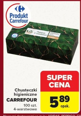 Chusteczki higieniczne Carrefour 4-warstwowe promocja w Carrefour