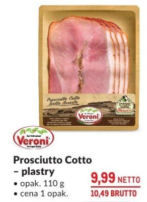Prosciutto Cotto plastry promocja w Makro