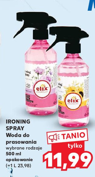 Woda do prasowania żółta ELIX promocja