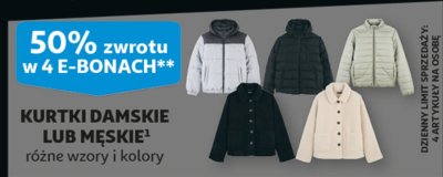 Kurtki damskie lub męskie promocja w Auchan