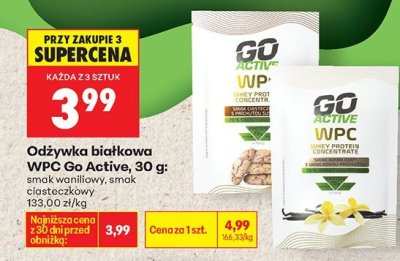 Odżywka białkowa WPC Go Active waniliowa 30g promocja w Biedronka