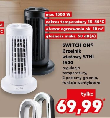 Grzejnik wieżowy SWITCH ON STHL 1500 promocja w Kaufland