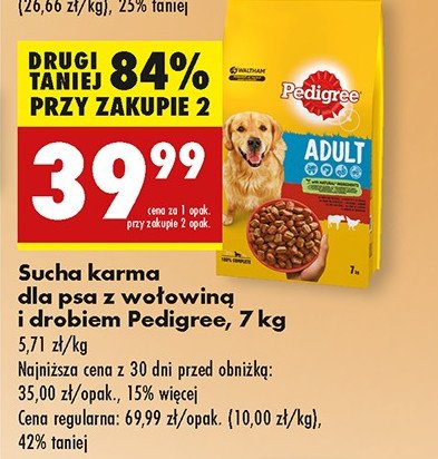 Karma dla psa sucha z wołowiną i drobiem Pedigree vital promocja