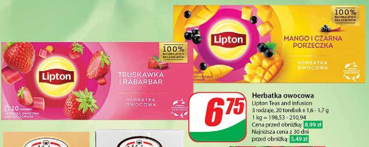 Herbata truskawka rabarbar Lipton promocja