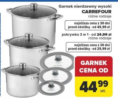 Garnek nierdzewny wysoki Carrefour promocja w Carrefour Market