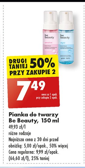 Pianka do twarzy algae Be beauty Be beauty care promocja