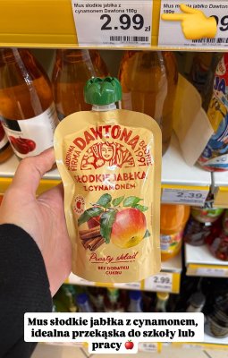 Mus słodkie jabłka z cynamonem  promocja w Dino