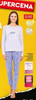 Piżama damska z długim rękawem i spodniami promocja w Biedronka