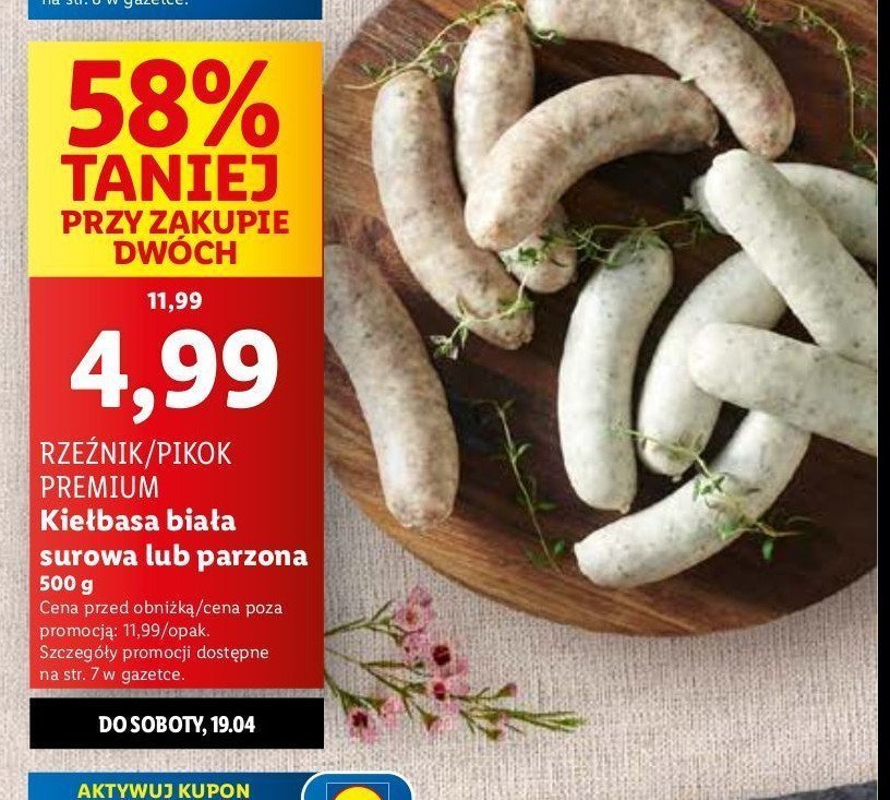 Kie艂basa bia艂a surowa Rze藕nik codzienna dostawa promocja