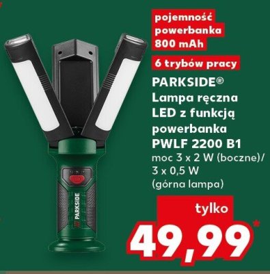 Lampa ręczna LED z funkcją powerbanka PWLF 3 C6 B1 promocja w Kaufland