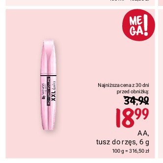 Tusz do rzęs xxl lashes Aa wings of color promocja