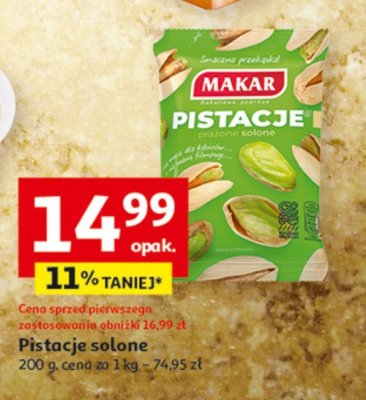 Pistacje solone Makar promocja w Auchan