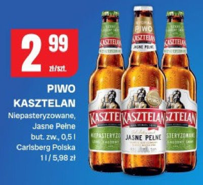 Piwo Kasztelan Niepasteryzowane Jasne Pełne promocja w Chorten