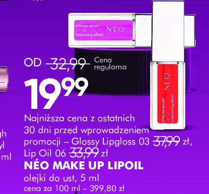 Olejek do ust 06 Neo make up promocja w Super-Pharm