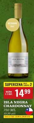 Wino ISLA NEGRA CHARDONNAY białe wytrawne promocja w Biedronka