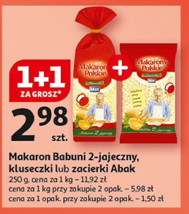 Makaron kluseczki babuni Makarony polskie promocja w Auchan