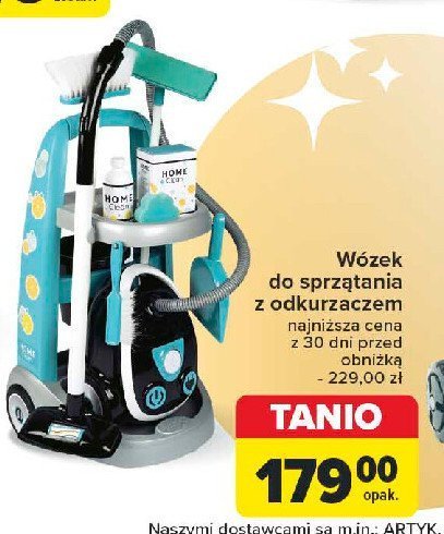 Wózek do sprzątania z odkurzaczem rowenta Smoby promocja w Carrefour