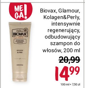 Szampon do w艂os贸w kolagen i per艂y Biovax glamour promocja