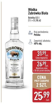Wódka Żubrówka Biała promocja
