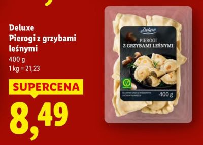 Pierogi z grzybami leśnymi Deluxe promocja w Lidl