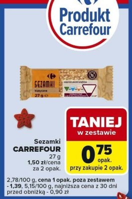 Sezamki CARREFOUR 27 g promocja w Carrefour Express