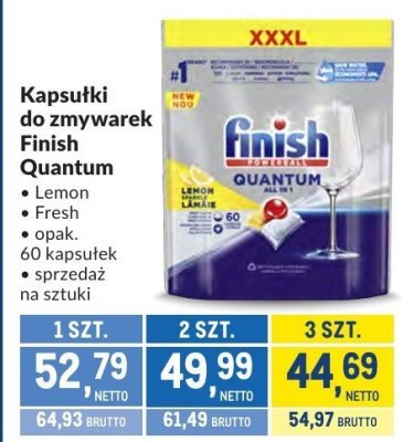 Kapsułki do zmywarek Finish Quantum Lemon Fresh promocja w Makro