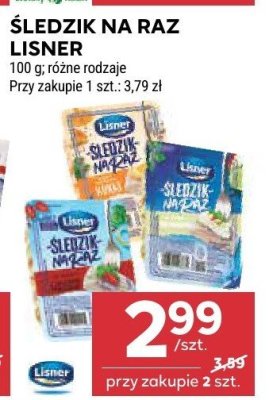 Śledź na raz Lisner promocja w Stokrotka