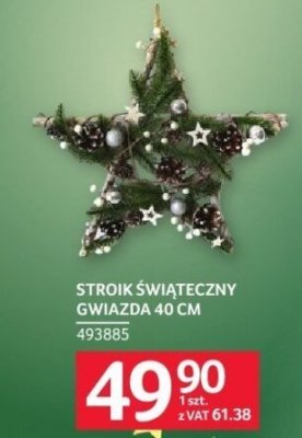 Stroik świąteczny gwiazdka 40 cm promocja w Selgros