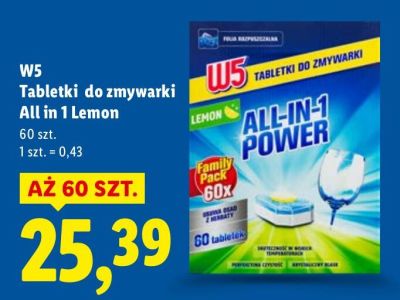 Tabletki do zmywarki All in 1 Lemon W5 promocja w Lidl