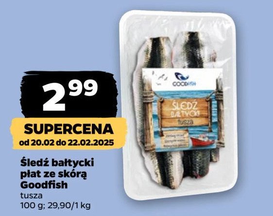 Filet ze śledzia bałtyckiego ze skórą Good fish promocja w Netto