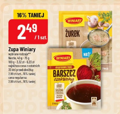 Zupa Winiary wybrane rodzaje promocja w POLOmarket