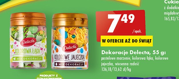 Posypka kolorowe jajeczka Delecta promocja