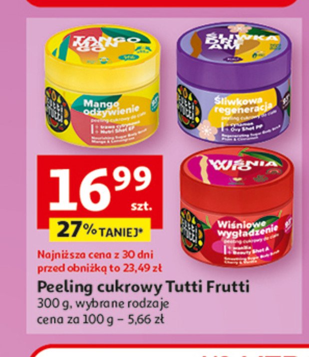 Cukrowy peeling do cia艂a 艣liwkowa regeneracja Farmona tutti frutti promocja