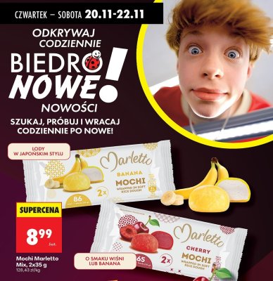 Mochi Marletto Mix banan 2x35g promocja w Biedronka