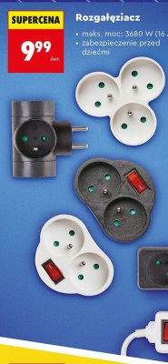 Rozgałęziacz 2 gniazdkowy z włącznikiem Niteo tools promocja w Biedronka