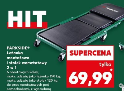 Leżanka montażowa i stołek warsztatowy 2w1 promocja w Kaufland