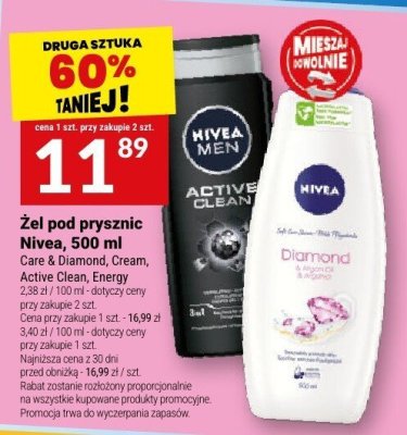 Żel pod prysznic Nivea, 500 ml promocja w Twój Market